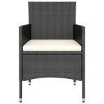 vidaXL Set mobilier grădină, 5 piese, negru, poliratan și lemn acacia vidaXL Set mobilier grădină, 5 piese, negru, poliratan și lemn acacia