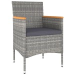vidaXL Set mobilier grădină, 5 piese, gri, poliratan și lemn acacia vidaXL Set mobilier grădină, 5 piese, gri, poliratan și lemn acacia