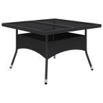 vidaXL Set mobilier grădină, 9 piese, negru, poliratan, lemn acacia vidaXL Set mobilier grădină, 9 piese, negru, poliratan, lemn acacia