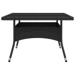 vidaXL Set mobilier grădină, 9 piese, negru, poliratan, lemn acacia vidaXL Set mobilier grădină, 9 piese, negru, poliratan, lemn acacia