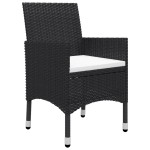 vidaXL Set mobilier grădină, 9 piese, negru, poliratan, lemn acacia vidaXL Set mobilier grădină, 9 piese, negru, poliratan, lemn acacia
