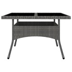 vidaXL Set mobilier de grădină, 9 piese, gri, poliratan și sticlă vidaXL Set mobilier de grădină, 9 piese, gri, poliratan și sticlă