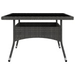 vidaXL Set mobilier de grădină, 9 piese, gri, poliratan și sticlă vidaXL Set mobilier de grădină, 9 piese, gri, poliratan și sticlă
