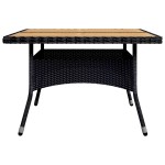 vidaXL Set mobilier grădină, 9 piese, negru, poliratan și lemn acacia vidaXL Set mobilier grădină, 9 piese, negru, poliratan și lemn acacia