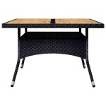 vidaXL Set mobilier grădină, 9 piese, negru, poliratan și lemn acacia vidaXL Set mobilier grădină, 9 piese, negru, poliratan și lemn acacia