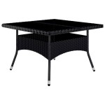 vidaXL Set mobilier grădină, 9 piese, negru, poliratan și lemn acacia vidaXL Set mobilier grădină, 9 piese, negru, poliratan și lemn acacia