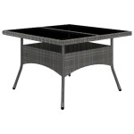 vidaXL Set mobilier grădină, 9 piese, gri, poliratan, lemn acacia vidaXL Set mobilier grădină, 9 piese, gri, poliratan, lemn acacia