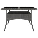 vidaXL Set mobilier grădină, 9 piese, gri, poliratan, lemn acacia vidaXL Set mobilier grădină, 9 piese, gri, poliratan, lemn acacia