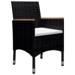 vidaXL Set mobilier grădină, 9 piese, negru, poliratan și lemn acacia vidaXL Set mobilier grădină, 9 piese, negru, poliratan și lemn acacia