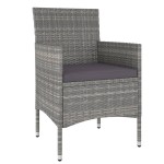 vidaXL Set mobilier grădină, 5 piese, gri, poliratan/sticlă tratată vidaXL Set mobilier grădină, 5 piese, gri, poliratan/sticlă tratată