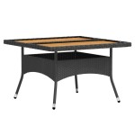 vidaXL Set mobilier grădină, 5 piese, negru, poliratan și lemn acacia vidaXL Set mobilier grădină, 5 piese, negru, poliratan și lemn acacia