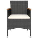 vidaXL Set mobilier grădină, 5 piese, negru, poliratan/sticlă tratată vidaXL Set mobilier grădină, 5 piese, negru, poliratan/sticlă tratată