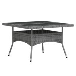 vidaXL Set mobilier grădină, 5 piese, gri, poliratan/sticlă tratată vidaXL Set mobilier grădină, 5 piese, gri, poliratan/sticlă tratată