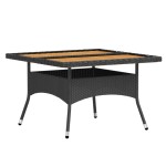 vidaXL Set mobilier grădină, 5 piese, negru, poliratan și lemn acacia vidaXL Set mobilier grădină, 5 piese, negru, poliratan și lemn acacia