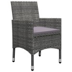 vidaXL Set mobilier grădină, 3 piese, gri, poliratan și lemn acacia vidaXL Set mobilier grădină, 3 piese, gri, poliratan și lemn acacia