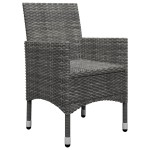 vidaXL Set mobilier grădină, 3 piese, gri, poliratan și lemn acacia vidaXL Set mobilier grădină, 3 piese, gri, poliratan și lemn acacia