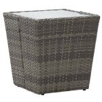 vidaXL Set mobilier de grădină, 3 piese, gri, poliratan și sticlă vidaXL Set mobilier de grădină, 3 piese, gri, poliratan și sticlă