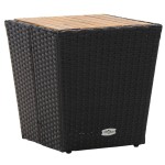 vidaXL Set mobilier grădină, 5 piese, negru, poliratan și lemn acacia vidaXL Set mobilier grădină, 5 piese, negru, poliratan și lemn acacia
