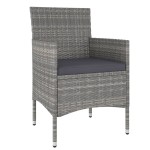 vidaXL Set mobilier grădină, 5 piese, gri, poliratan și lemn acacia vidaXL Set mobilier grădină, 5 piese, gri, poliratan și lemn acacia
