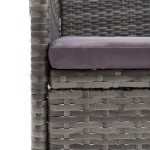 vidaXL Set mobilier de grădină, 3 piese, gri, poliratan și sticlă vidaXL Set mobilier de grădină, 3 piese, gri, poliratan și sticlă