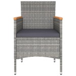 vidaXL Set mobilier de grădină, 5 piese, gri, poliratan și sticlă