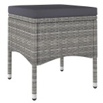 vidaXL Set mobilier de grădină, 5 piese, gri, poliratan și sticlă