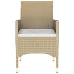 vidaXL Set mobilier de grădină,5 piese,bej,poliratan/sticlă securizată