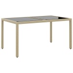 vidaXL Set mobilier de grădină,5 piese,bej,poliratan/sticlă securizată