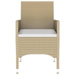 vidaXL Set mobilier grădină, 7 piese, bej, poliratan/sticlă securizată vidaXL Set mobilier grădină, 7 piese, bej, poliratan/sticlă securizată