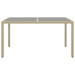 vidaXL Set mobilier grădină, 7 piese, bej, poliratan/sticlă securizată vidaXL Set mobilier grădină, 7 piese, bej, poliratan/sticlă securizată