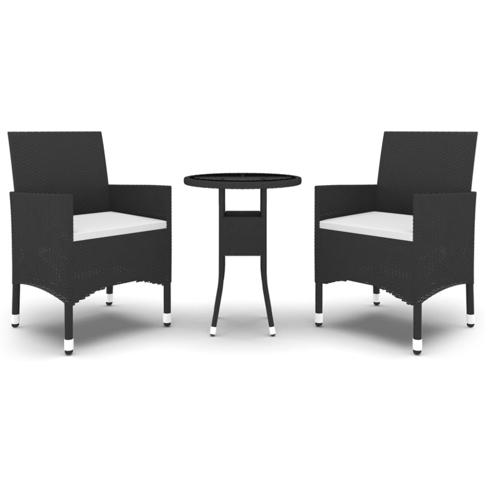 vidaXL Set mobilier de grădină, 3 piese, poliratan
