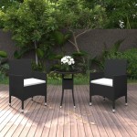 vidaXL Set mobilier de grădină, 3 piese, poliratan vidaXL Set mobilier de grădină, 3 piese, poliratan