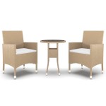 vidaXL Set mobilier de grădină, 3 piese, bej, poliratan vidaXL Set mobilier de grădină, 3 piese, bej, poliratan