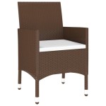 vidaXL Set mobilier de grădină, 3 piese, maro, poliratan