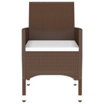 vidaXL Set mobilier de grădină, 3 piese, maro, poliratan