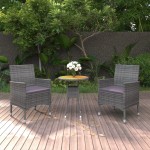 vidaXL Set mobilier de grădină, 3 piese, gri, poliratan vidaXL Set mobilier de grădină, 3 piese, gri, poliratan