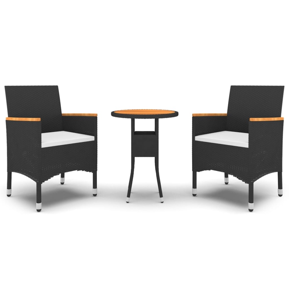 vidaXL Set mobilier de grădină, 3 piese, poliratan