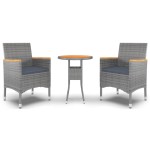 vidaXL Set mobilier de grădină, 3 piese, gri, poliratan vidaXL Set mobilier de grădină, 3 piese, gri, poliratan
