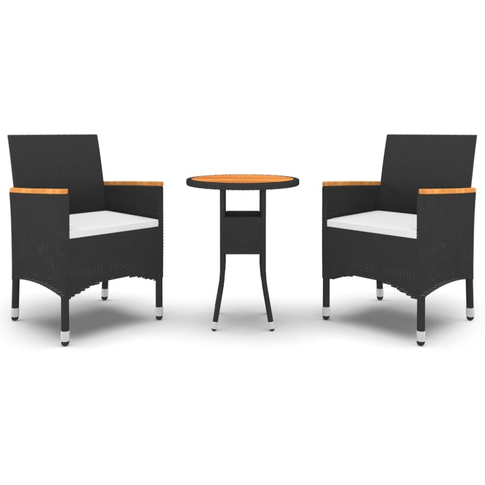 vidaXL Set mobilier de grădină, 3 piese, poliratan