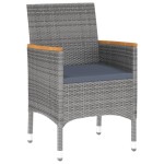 vidaXL Set mobilier de grădină, 3 piese, gri, poliratan vidaXL Set mobilier de grădină, 3 piese, gri, poliratan