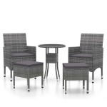 vidaXL Set mobilier de grădină, 5 piese, gri, poliratan vidaXL Set mobilier de grădină, 5 piese, gri, poliratan