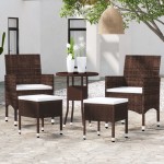 vidaXL Set mobilier de grădină, 5 piese, maro, poliratan vidaXL Set mobilier de grădină, 5 piese, maro, poliratan