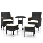vidaXL Set mobilier de grădină, 5 piese, negru, poliratan vidaXL Set mobilier de grădină, 5 piese, negru, poliratan