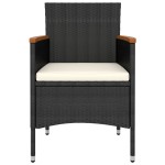 vidaXL Set mobilier de grădină, 5 piese, negru, poliratan vidaXL Set mobilier de grădină, 5 piese, negru, poliratan