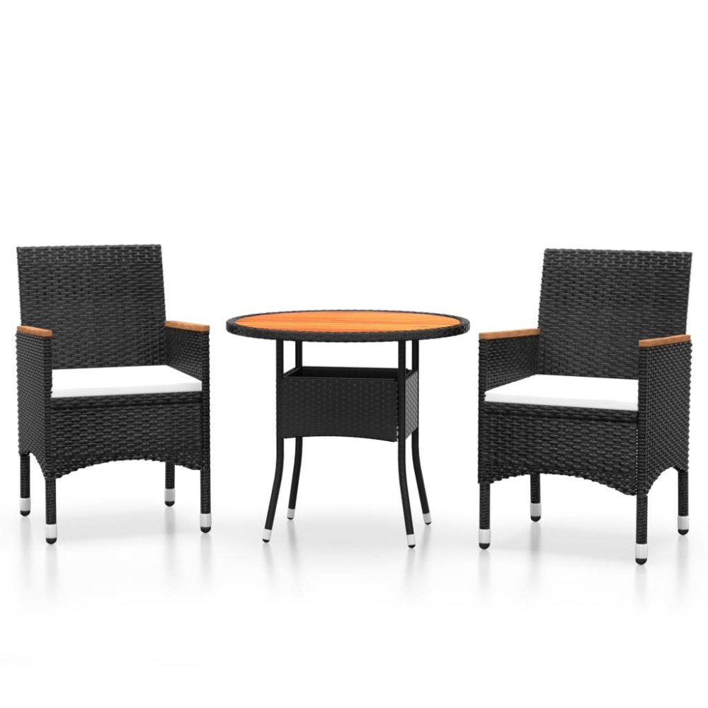 vidaXL Set mobilier de grădină, 3 piese, poliratan