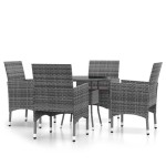 vidaXL Set mobilier de grădină, 5 piese, gri, poliratan vidaXL Set mobilier de grădină, 5 piese, gri, poliratan