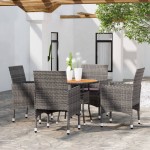 vidaXL Set mobilier de grădină, 5 piese, gri, poliratan vidaXL Set mobilier de grădină, 5 piese, gri, poliratan
