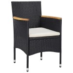 vidaXL Set mobilier de grădină, 5 piese, negru, poliratan