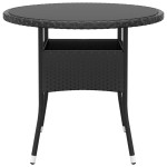 vidaXL Set mobilier de grădină, 5 piese, negru, poliratan