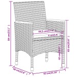 vidaXL Set mobilier de grădină, 5 piese, negru, poliratan